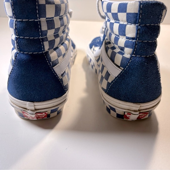 Vans Blue Checkered High-Top Sneakers - Picture 3 of 5